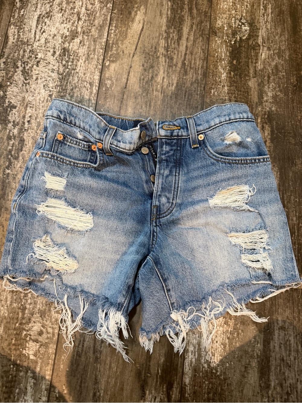 Lucky Brand Light Blue Distressed Denim Cutoff Shorts